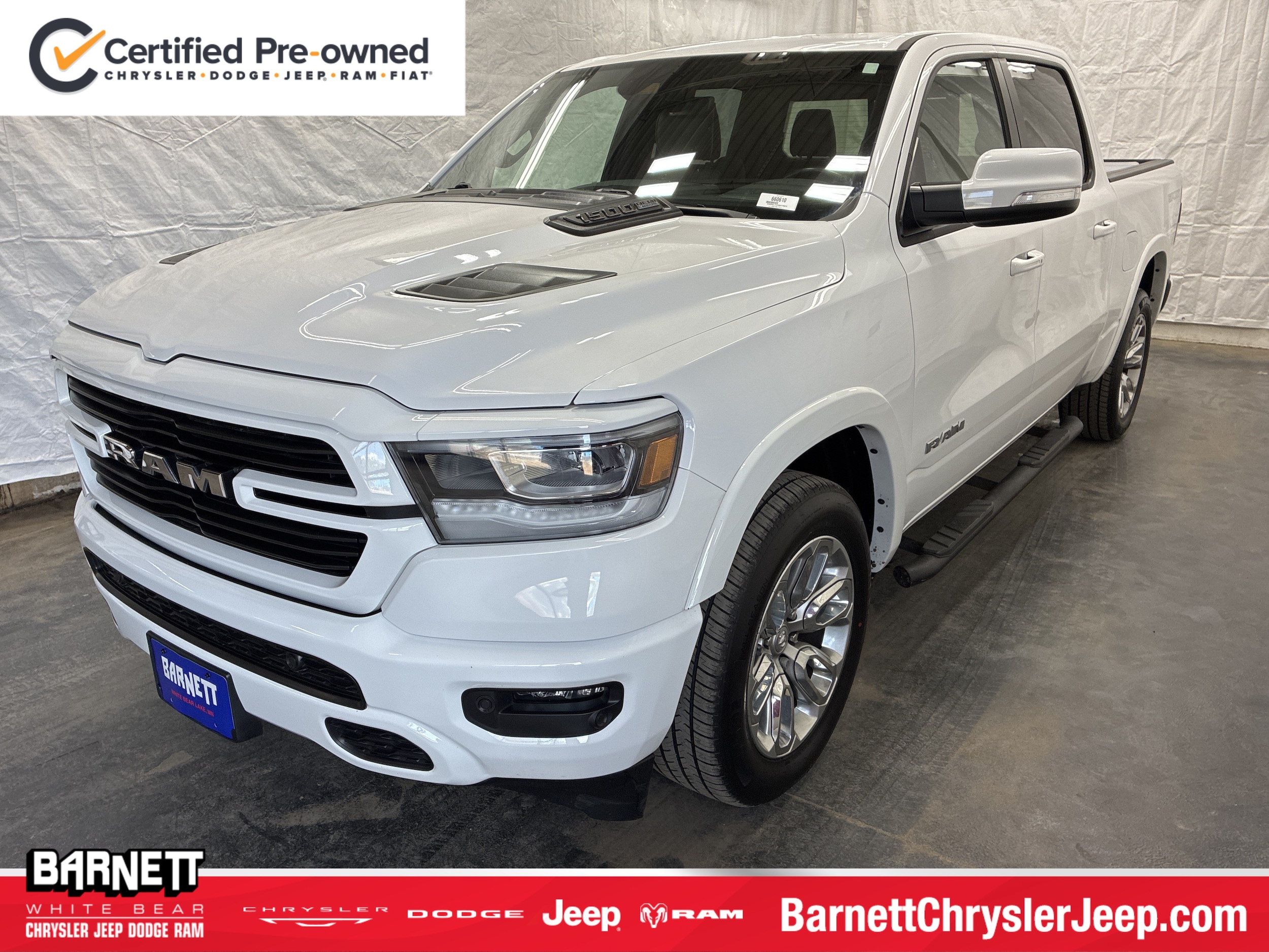 Certified 2022 RAM Ram 1500 Pickup Laramie with VIN 1C6SRFJTXNN470628 for sale in White Bear Lake, Minnesota