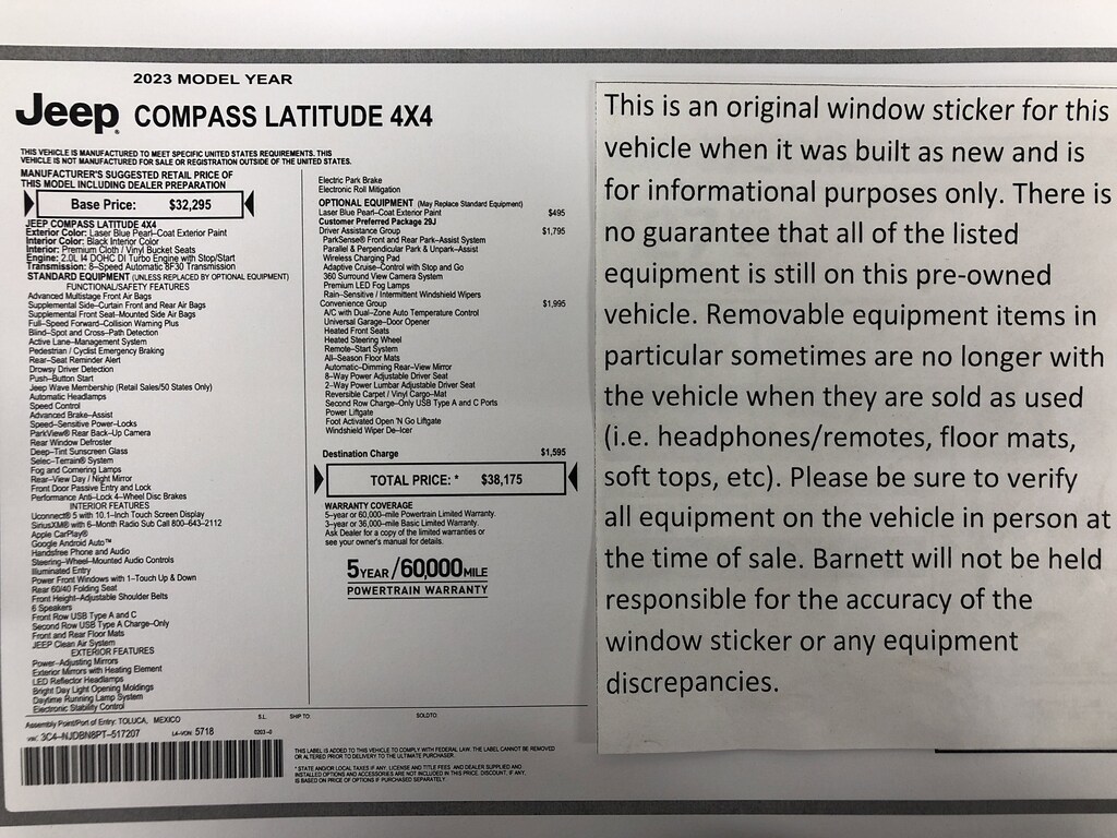 Certified 2023 Jeep Compass Latitude SUV