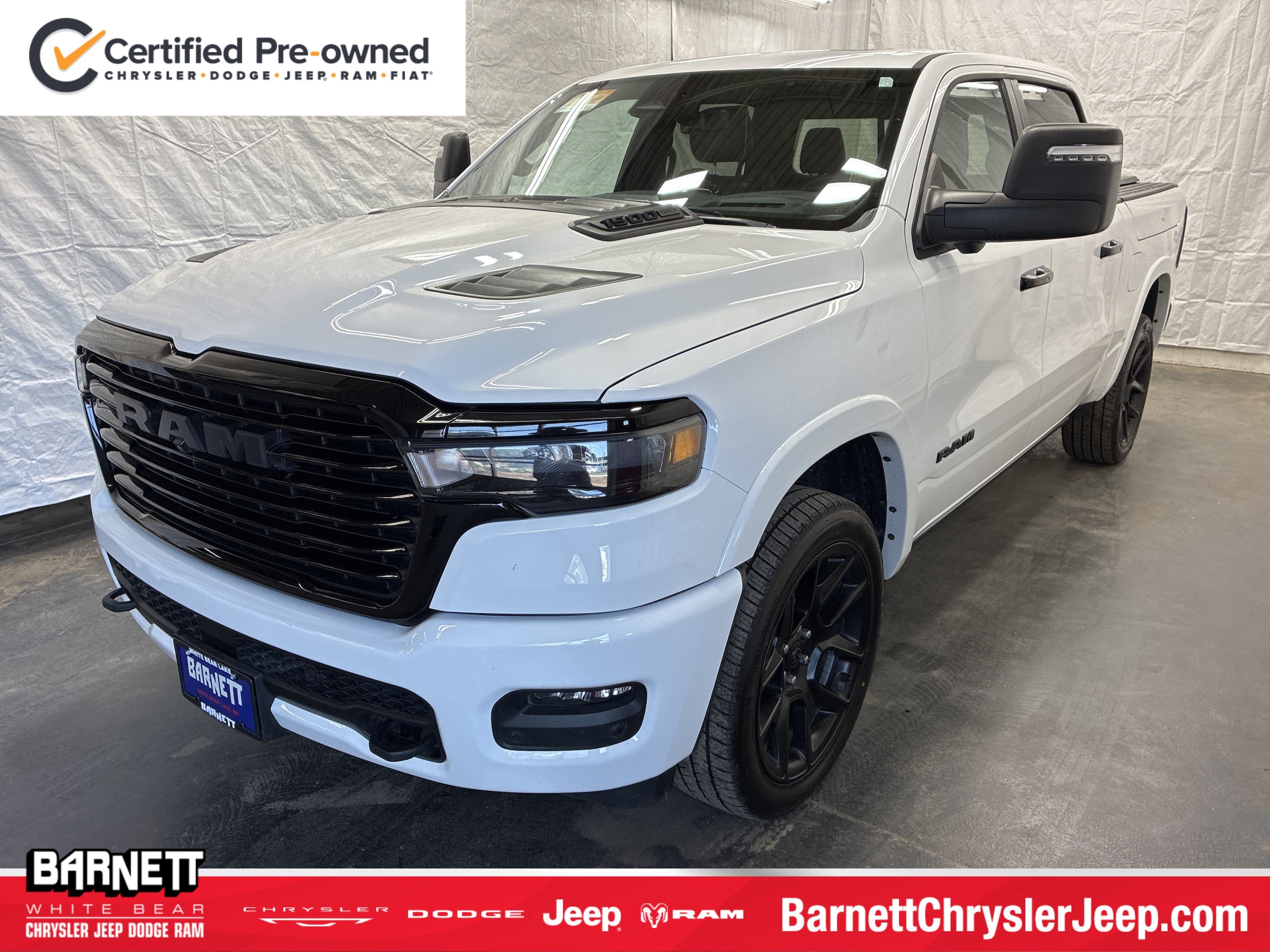 Certified 2025 RAM Ram 1500 Pickup Laramie with VIN 1C6SRFJP4SN574255 for sale in White Bear Lake, Minnesota