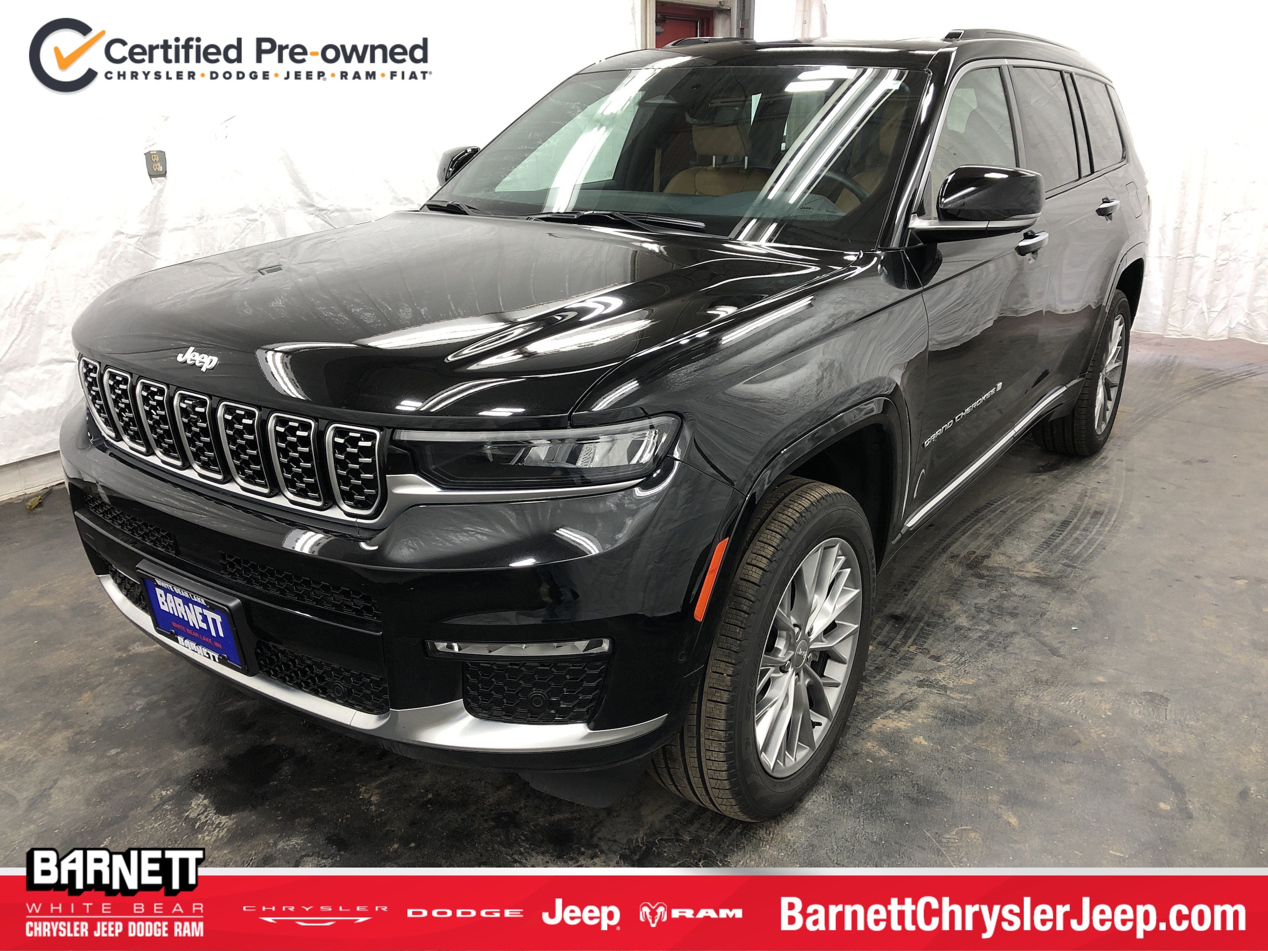 Certified 2025 Jeep Grand Cherokee L Summit with VIN 1C4RJKEGXS8646494 for sale in White Bear Lake, Minnesota