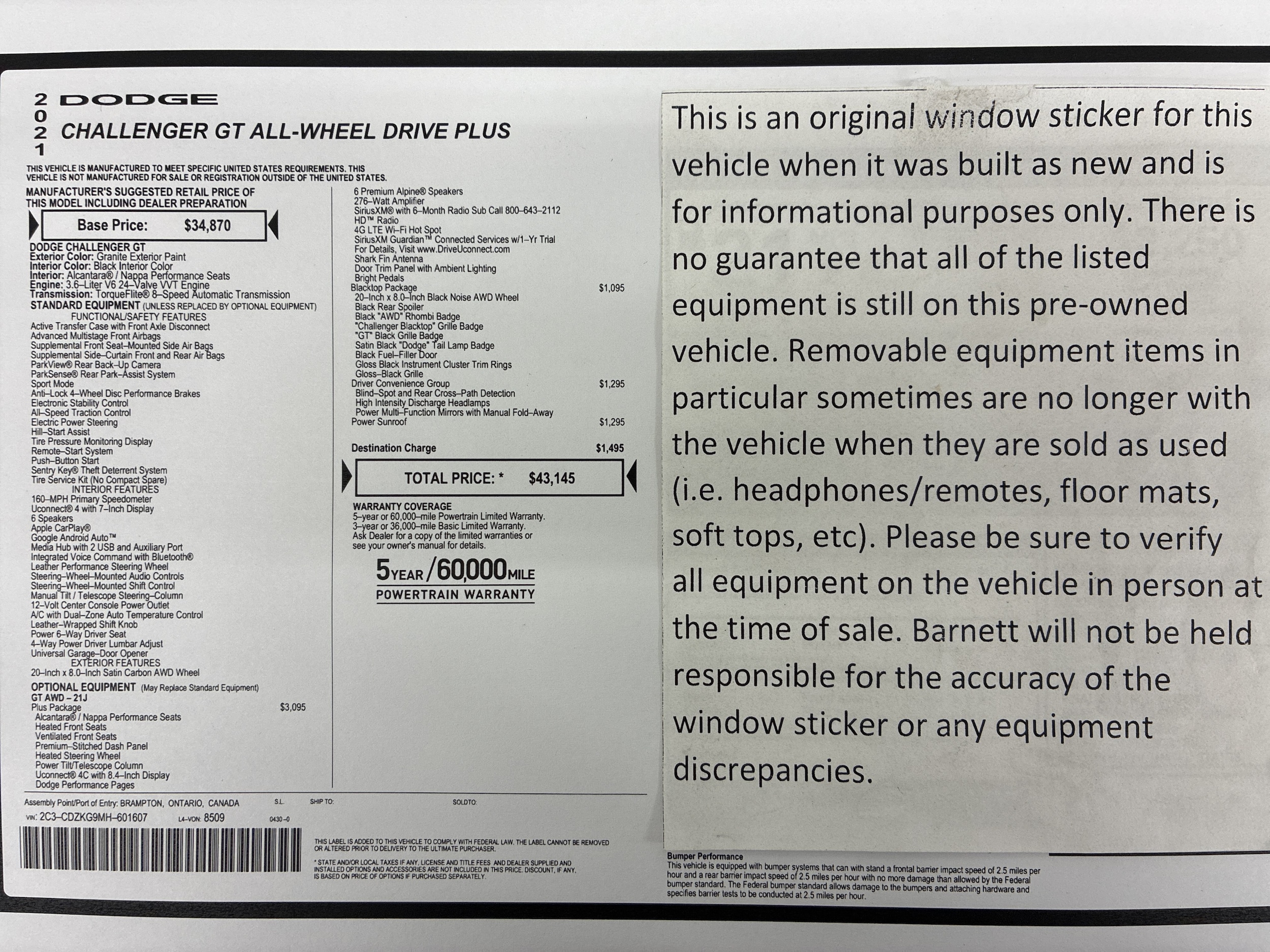 Used 2021 Dodge Challenger GT with VIN 2C3CDZKG9MH601607 for sale in White Bear Lake, Minnesota