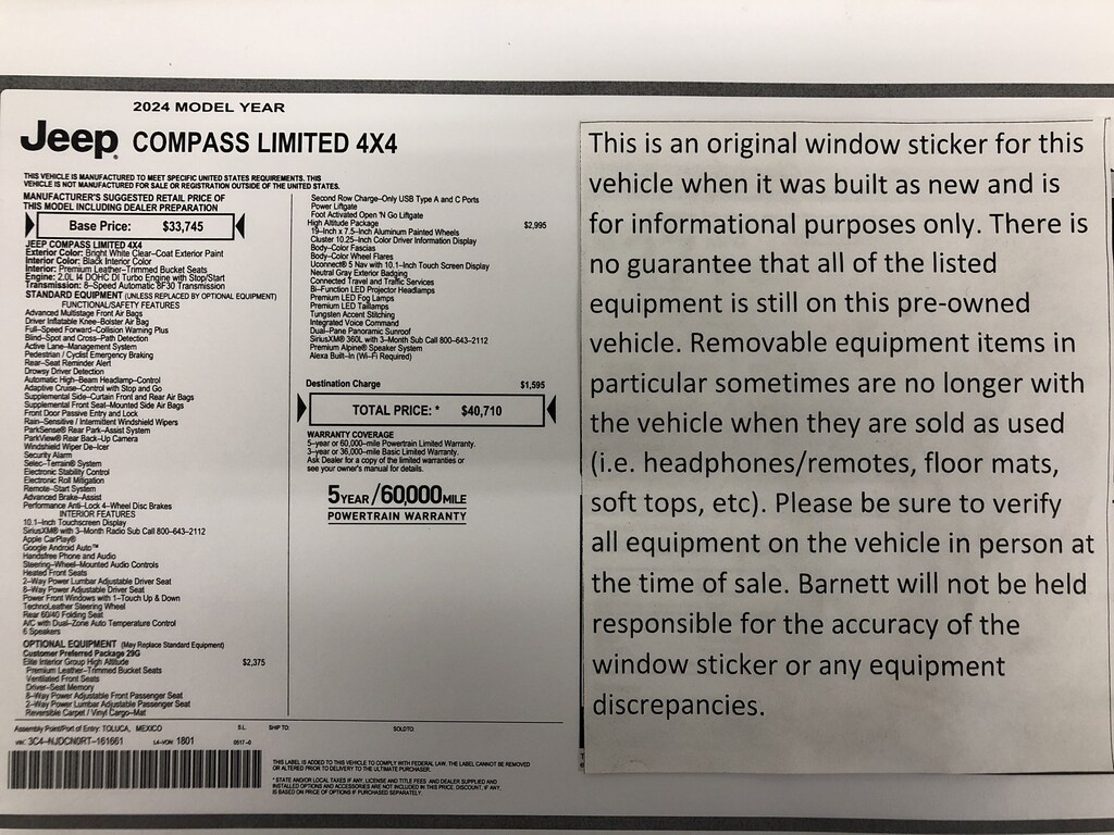 Used 2024 Jeep Compass Limited High Altitude SUV
