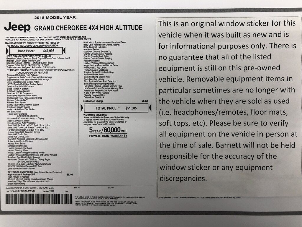 Used 2018 Jeep Grand Cherokee High Altitude SUV