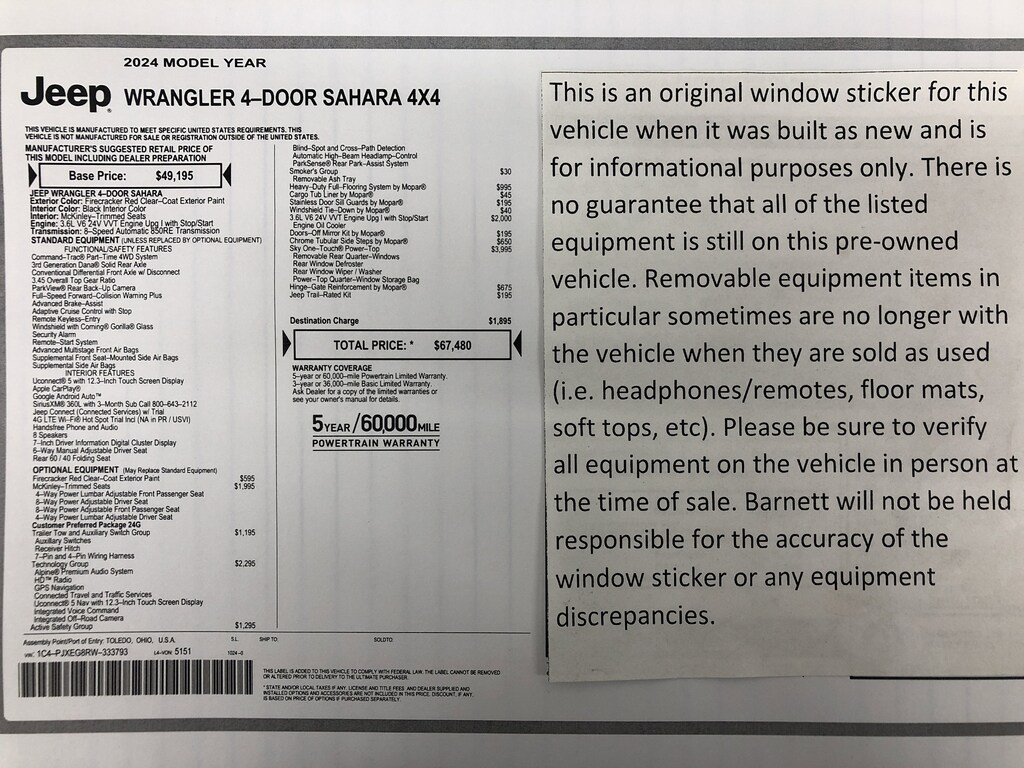 Used 2024 Jeep Wrangler Sahara SUV