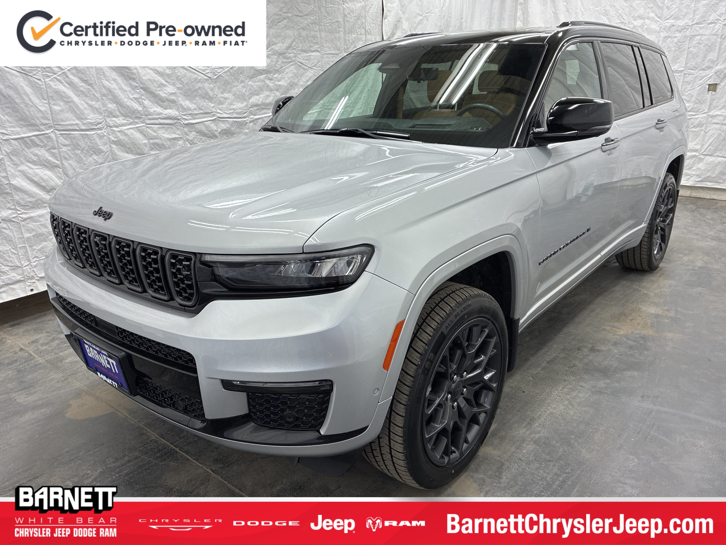Certified 2025 Jeep Grand Cherokee L Summit Reserve with VIN 1C4RJKEG7S8656707 for sale in White Bear Lake, Minnesota