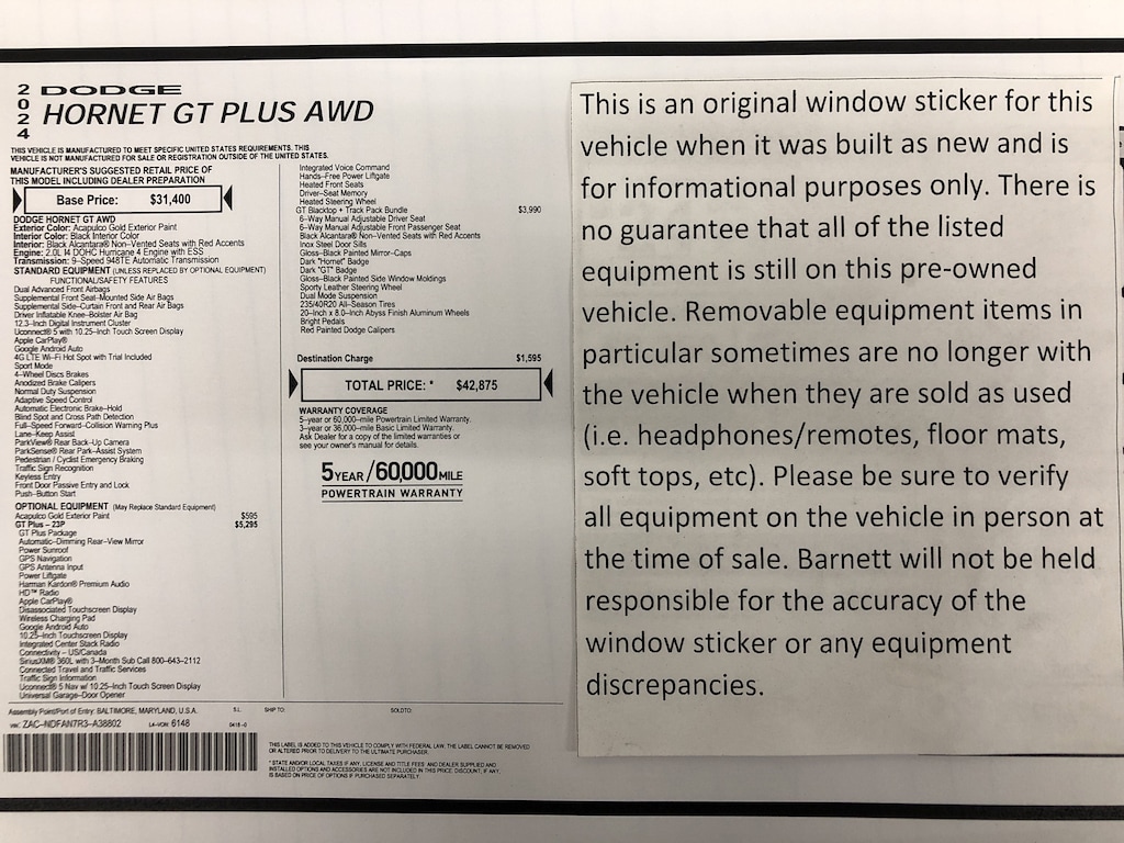 Used 2024 Dodge Hornet GT Plus SUV
