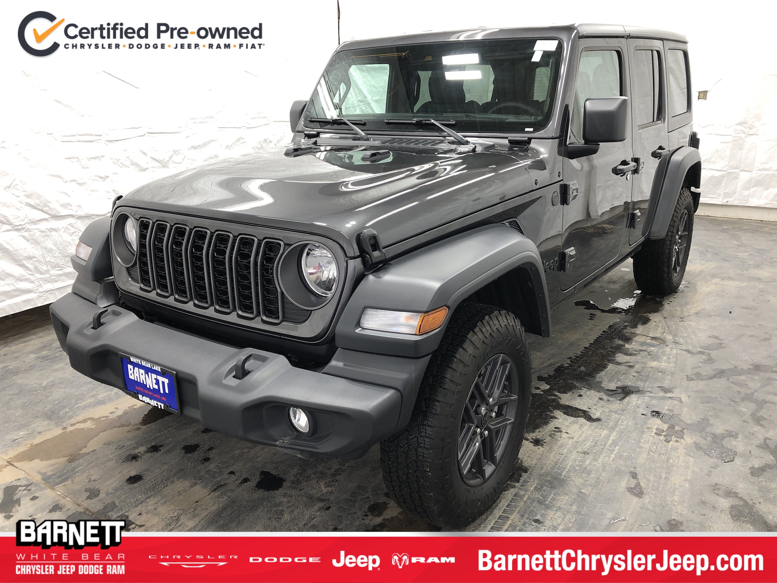 Certified 2025 Jeep Wrangler 4-Door Sport S with VIN 1C4PJXDN5SW516302 for sale in White Bear Lake, Minnesota