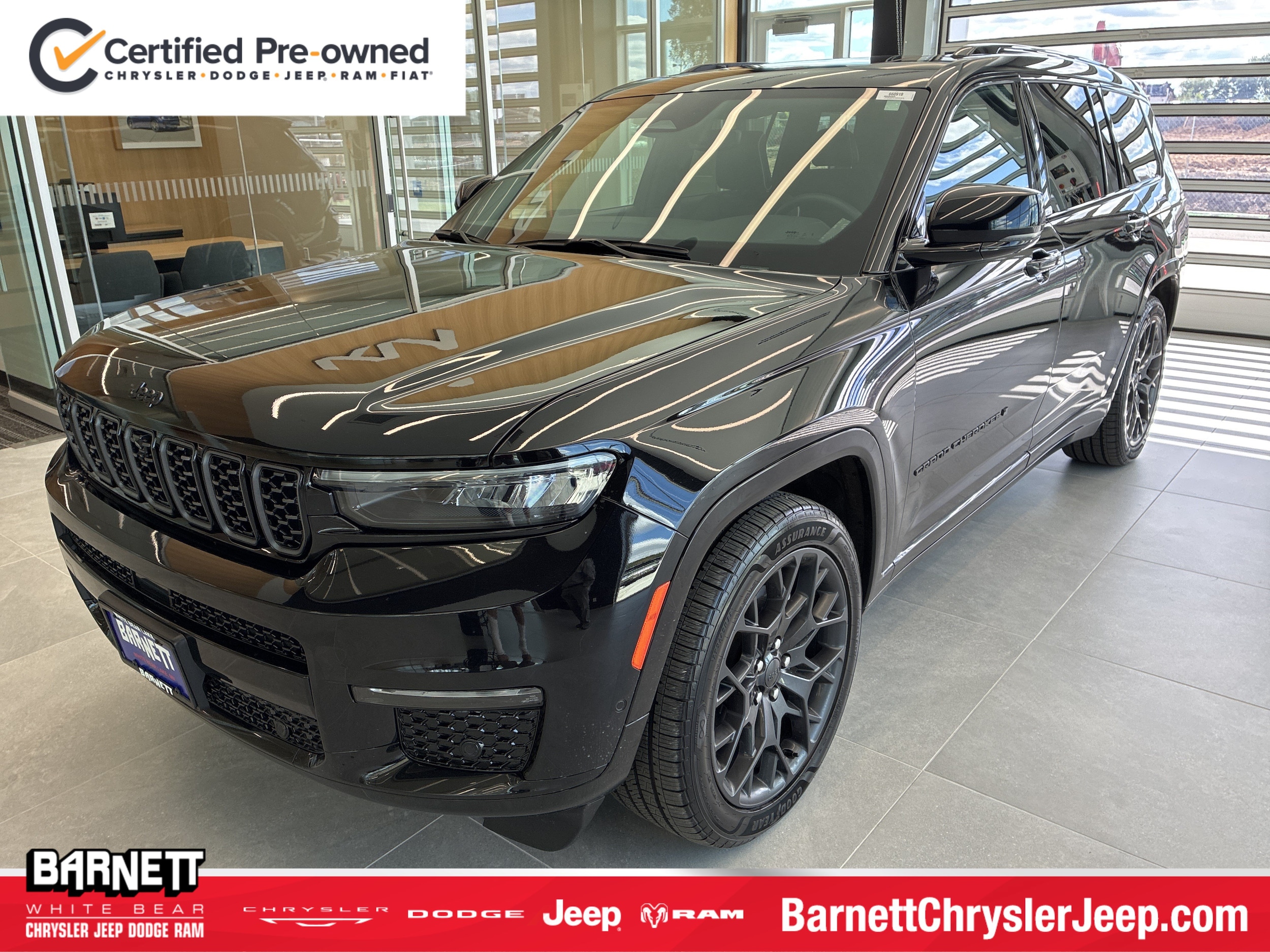 Certified 2024 Jeep Grand Cherokee L Summit with VIN 1C4RJKEG1R8597373 for sale in White Bear Lake, Minnesota
