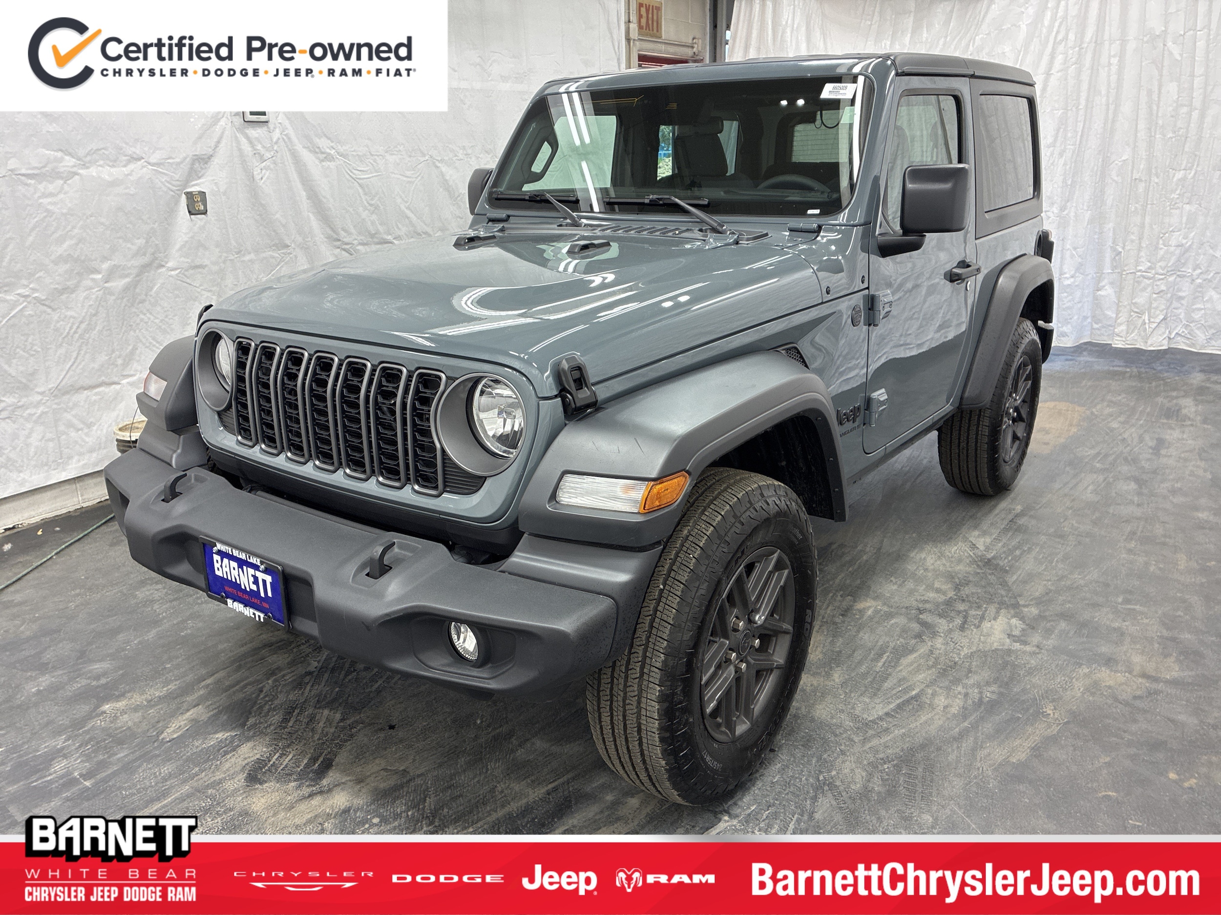 Certified 2025 Jeep Wrangler 2-Door Sport S with VIN 1C4PJXAN3SW507974 for sale in White Bear Lake, Minnesota