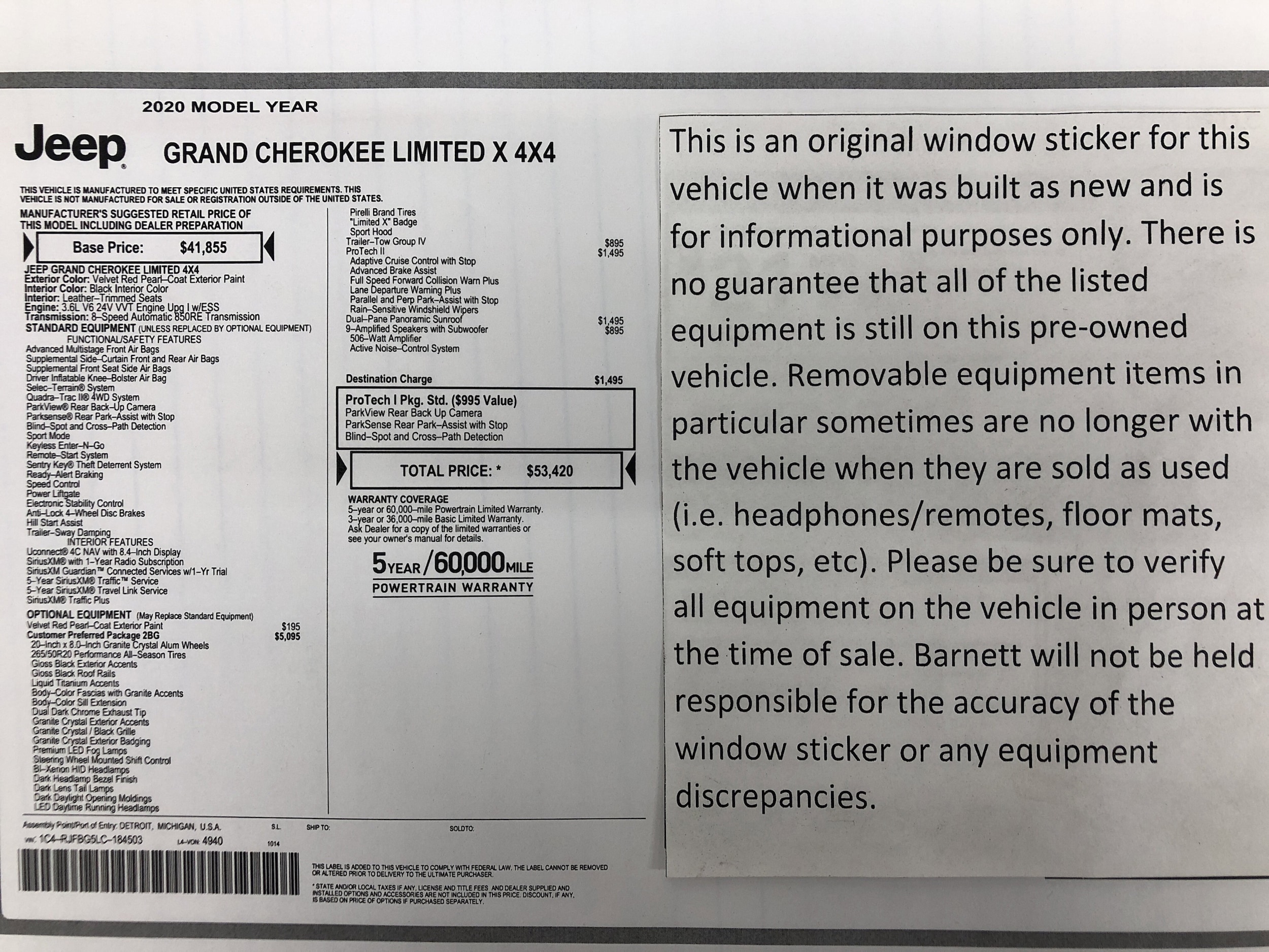 Used 2020 Jeep Grand Cherokee Limited X with VIN 1C4RJFBG5LC184503 for sale in White Bear Lake, Minnesota
