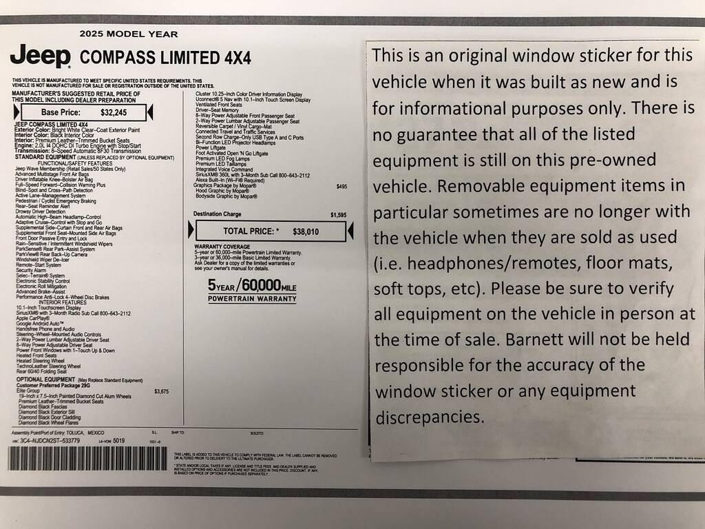 Certified 2025 Jeep Compass Limited SUV
