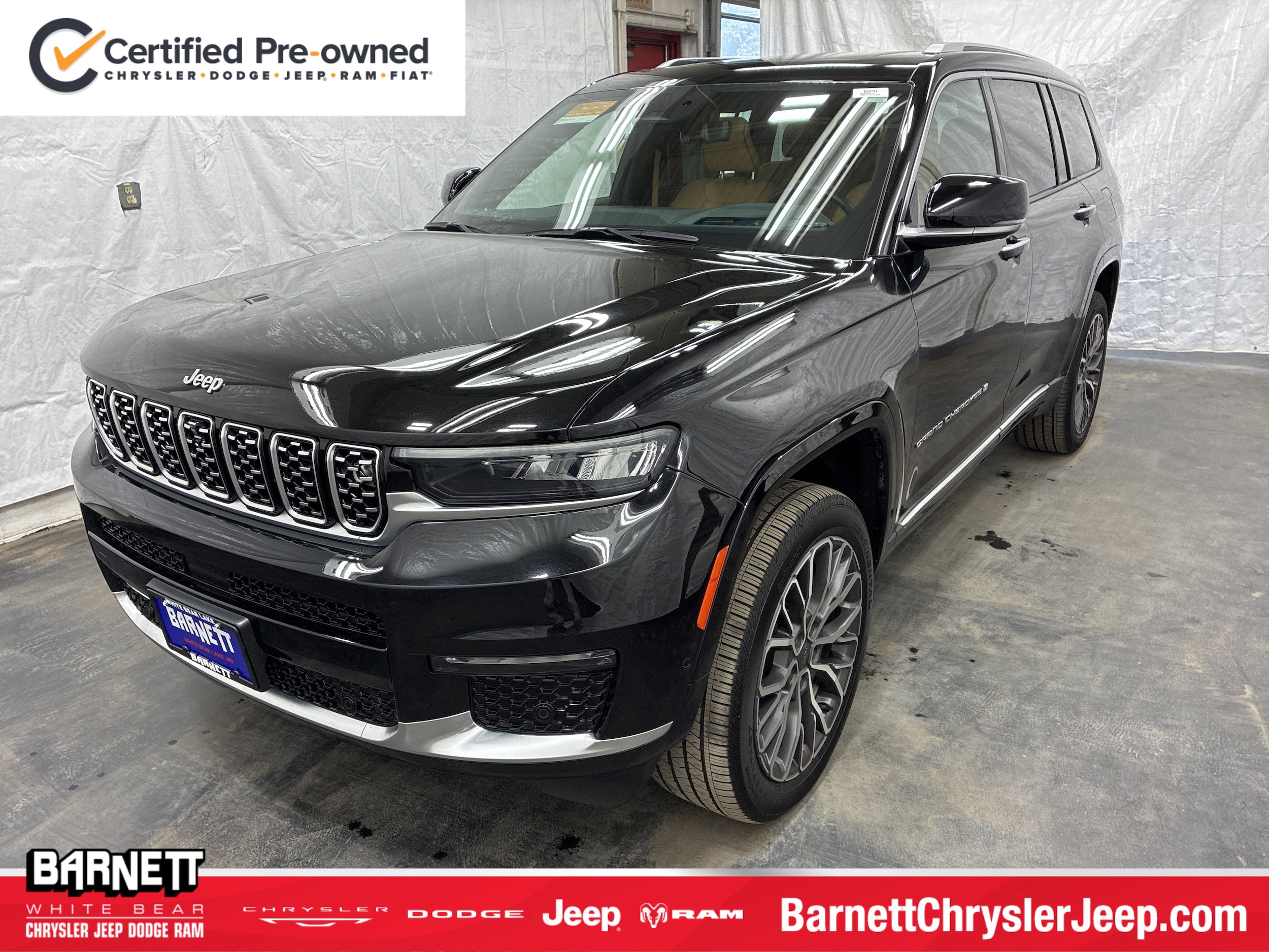 Certified 2023 Jeep Grand Cherokee L Summit Reserve with VIN 1C4RJKETXP8735809 for sale in White Bear Lake, Minnesota