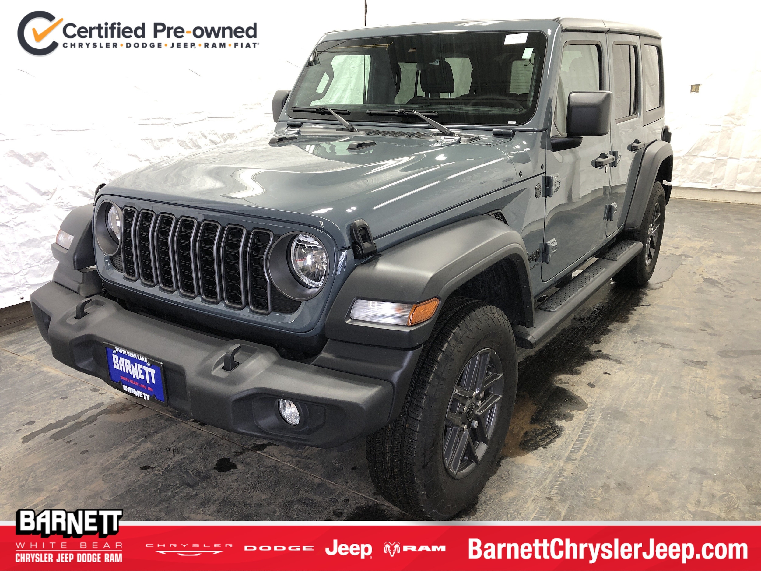 Certified 2025 Jeep Wrangler 4-Door Sport S with VIN 1C4PJXDN4SW530367 for sale in White Bear Lake, Minnesota