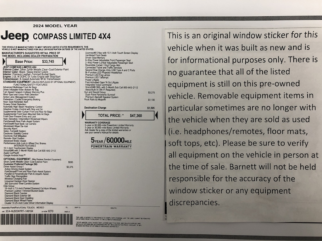 Certified 2024 Jeep Compass Limited SUV