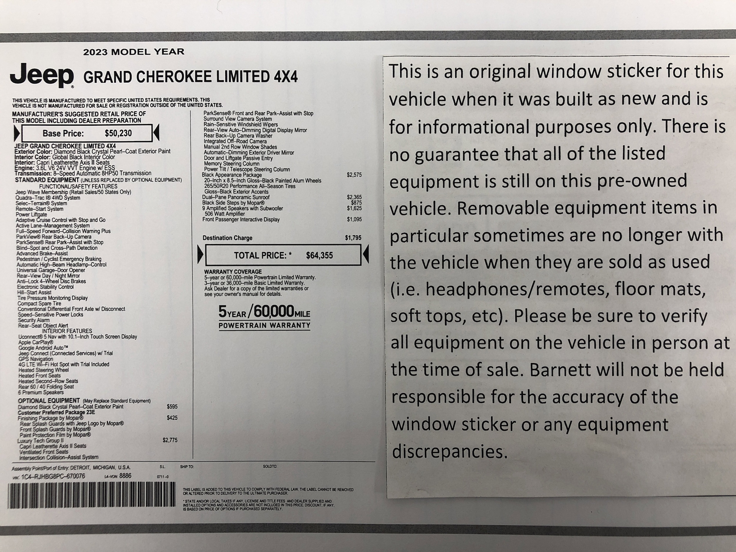 Used 2023 Jeep Grand Cherokee Limited with VIN 1C4RJHBG8PC670076 for sale in White Bear Lake, Minnesota