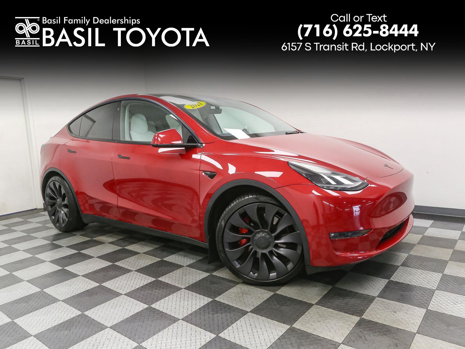 Used 2021 Tesla Model Y Performance with VIN 5YJYGDEF6MF252684 for sale in Lockport, NY