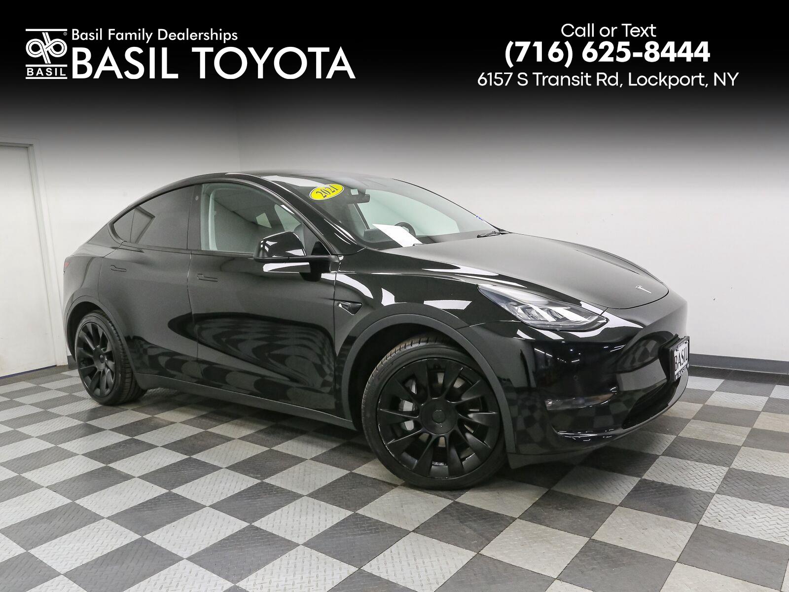 Used 2021 Tesla Model Y Long Range with VIN 5YJYGDEE2MF193673 for sale in Lockport, NY