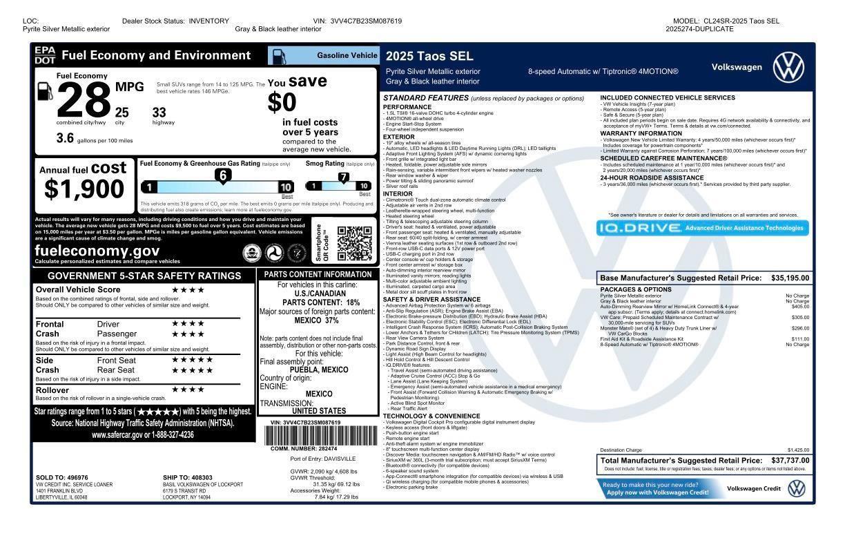 2025 Volkswagen Taos SEL - Photo 45