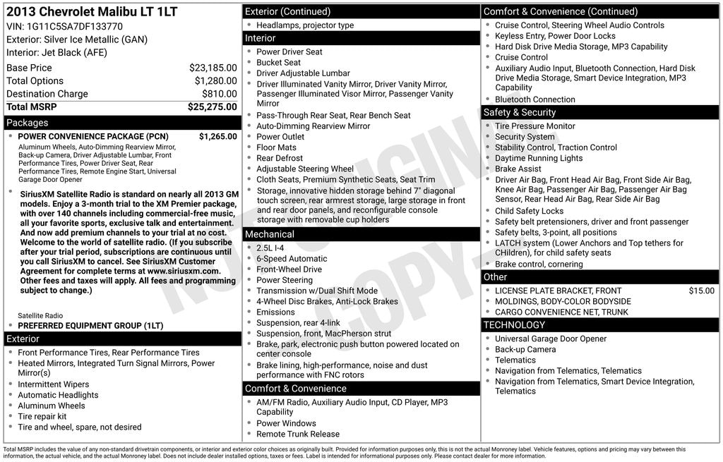Used 2013 Chevrolet Malibu LT Sedan