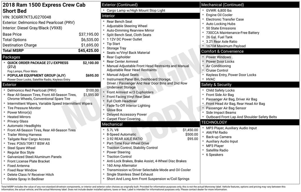 Used 2018 Ram 1500 Express Truck