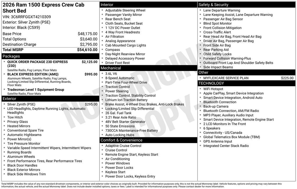 New 2026 Ram 1500 EXPRESS CREW CAB 4X4 5'7 BOX Pickup