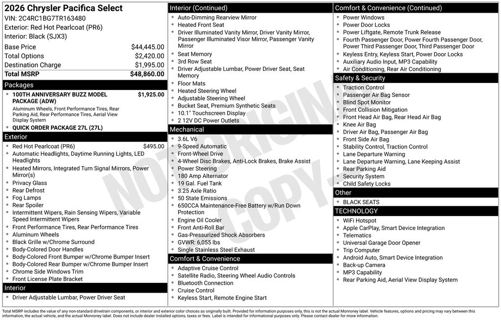 2026 Chrysler Pacifica Select - Photo 28