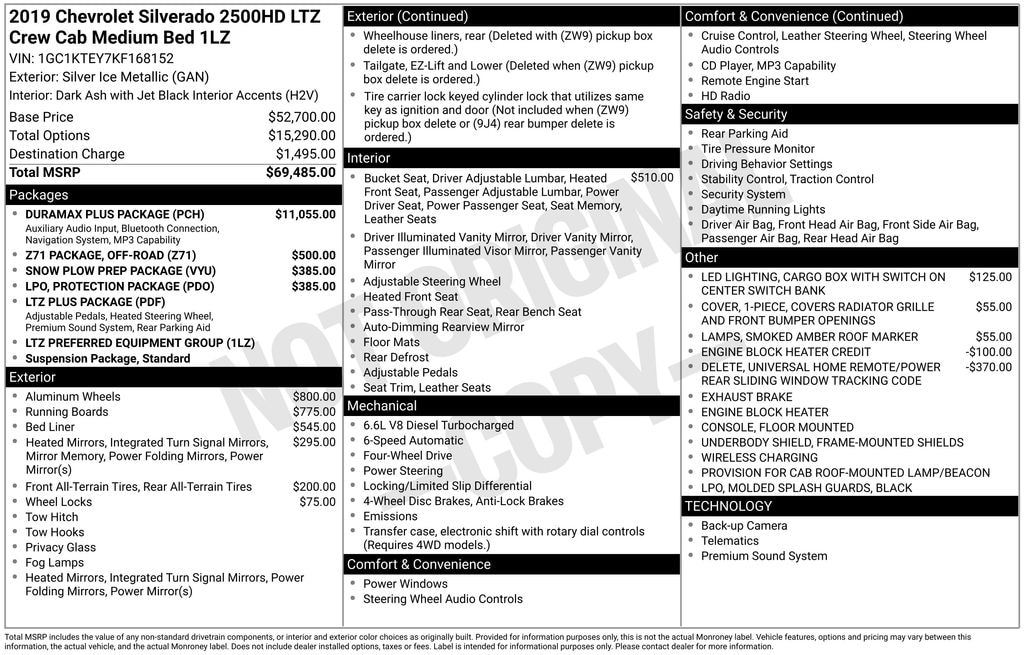 Used 2019 Chevrolet Silverado 2500HD LTZ Truck