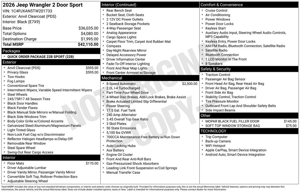 2026 Jeep Wrangler 2-Door Sport - Photo 28