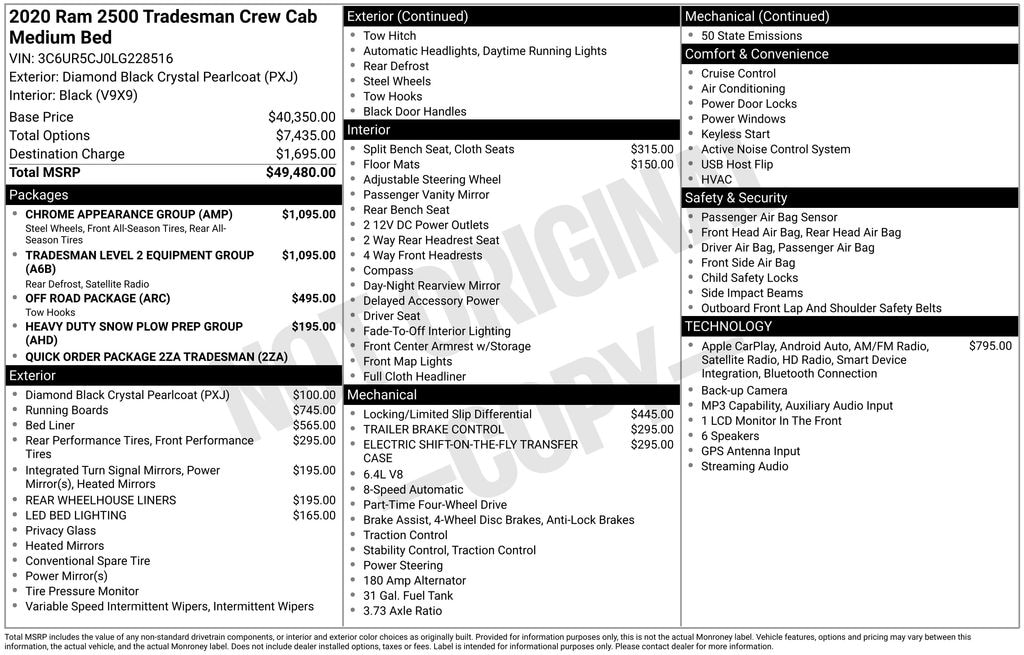 Used 2020 Ram 2500 Tradesman Truck