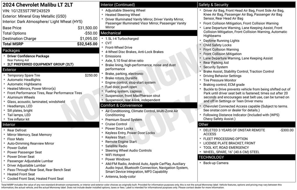 Used 2024 Chevrolet Malibu LT Sedan