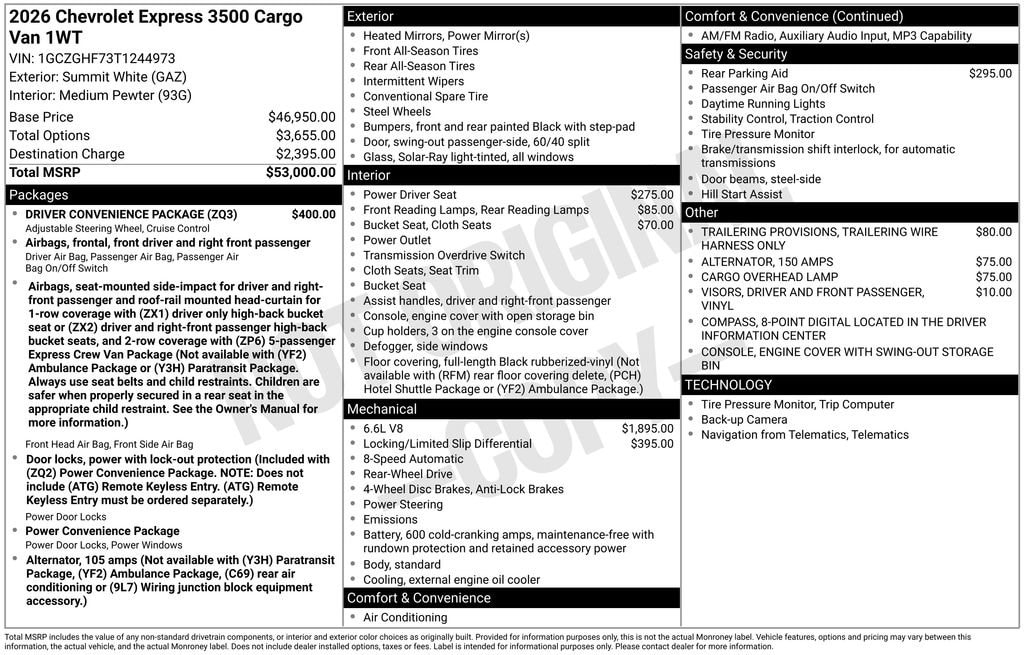 2026 Chevrolet Express Cargo Work Van - Photo 25
