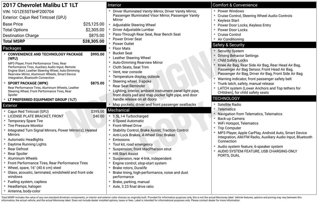 Used 2017 Chevrolet Malibu LT Car