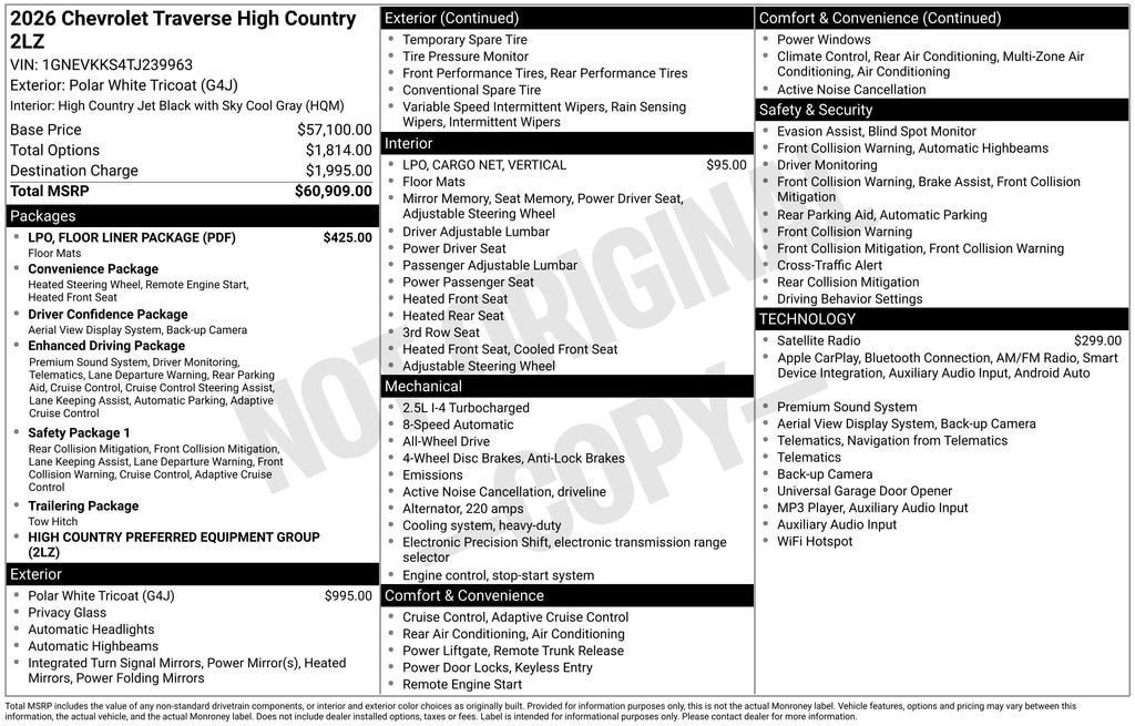 2026 Chevrolet Traverse High Country - Photo 25