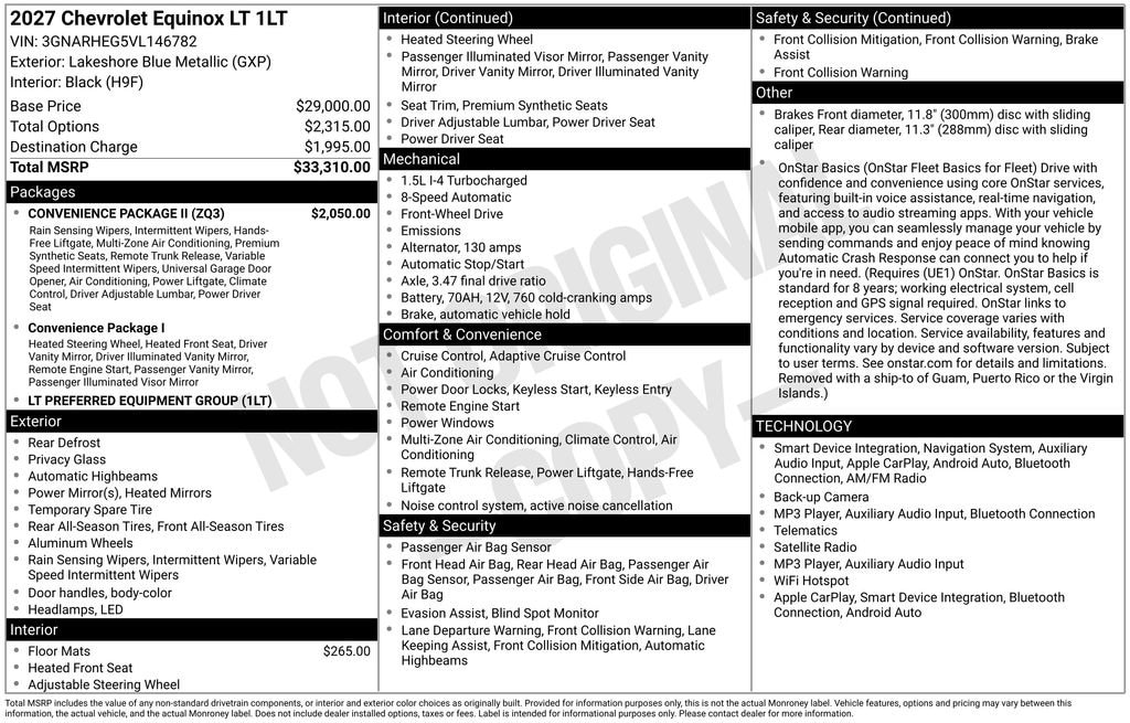 New 2027 Chevrolet Equinox LT SUV