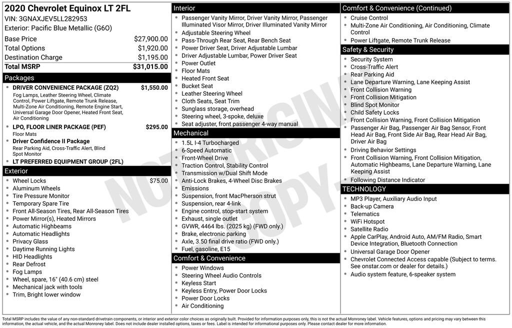 Used 2020 Chevrolet Equinox LT SUV
