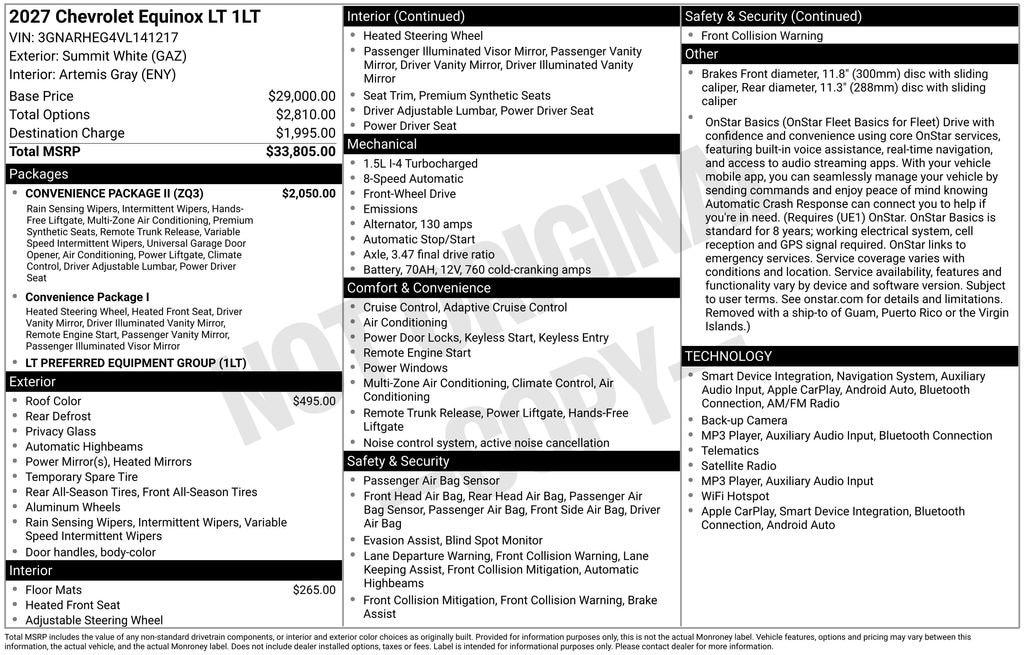 New 2027 Chevrolet Equinox LT SUV