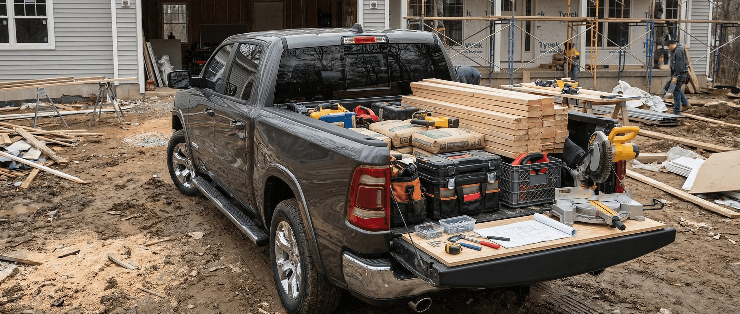 Ram 1500 with bed accessories for weekend projects in Lynn Haven FL