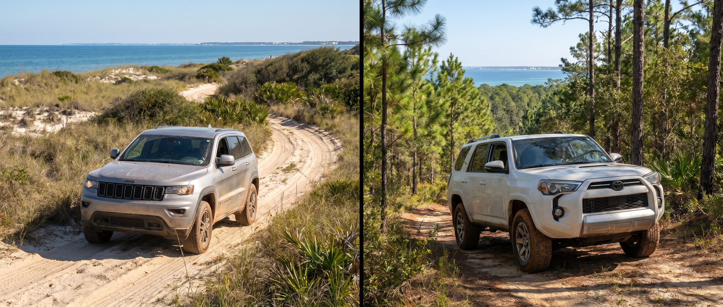 Jeep Grand Cherokee and Toyota 4Runner comparison for outdoor adventures in Panama City FL