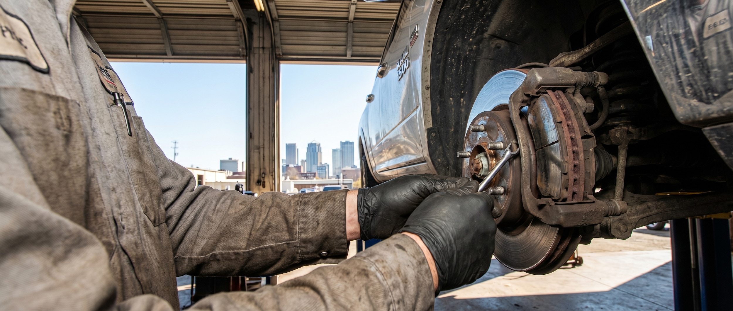 Brake pad inspection for Ram truck in Birmingham AL summer heat