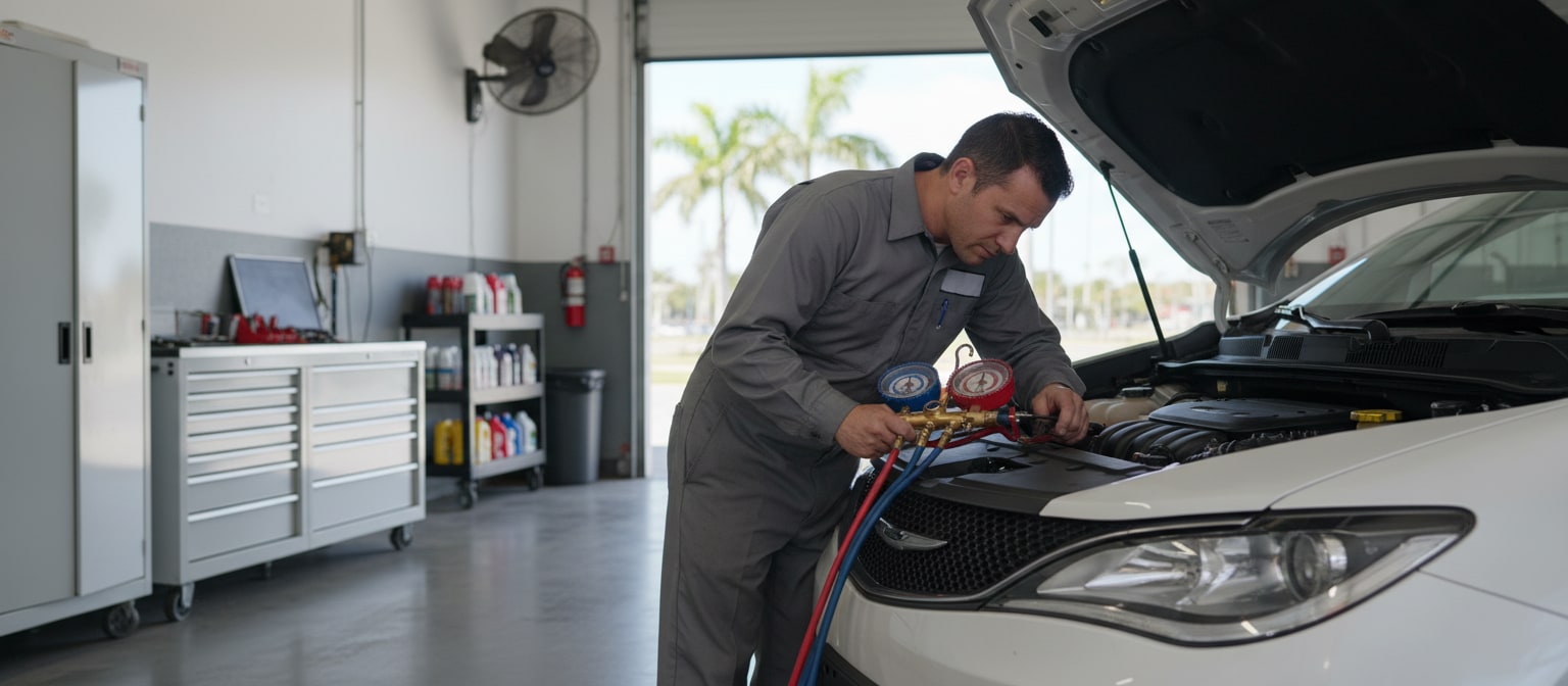 Vehicle AC system maintenance and inspection in Panama City, FL