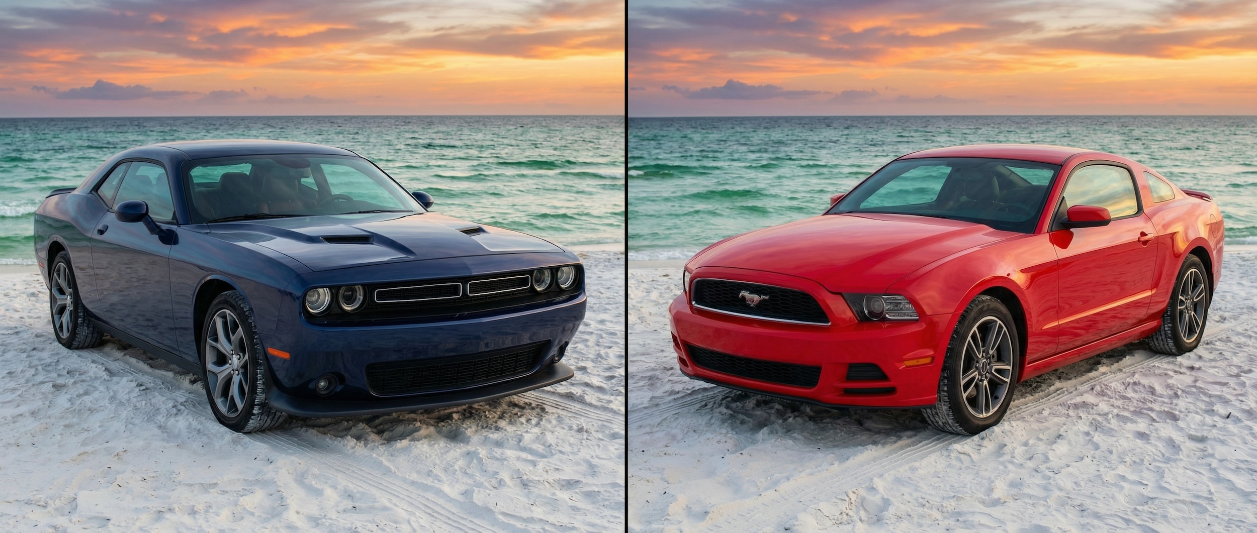 Dodge Challenger compared to Ford Mustang performance cars in Panama City FL