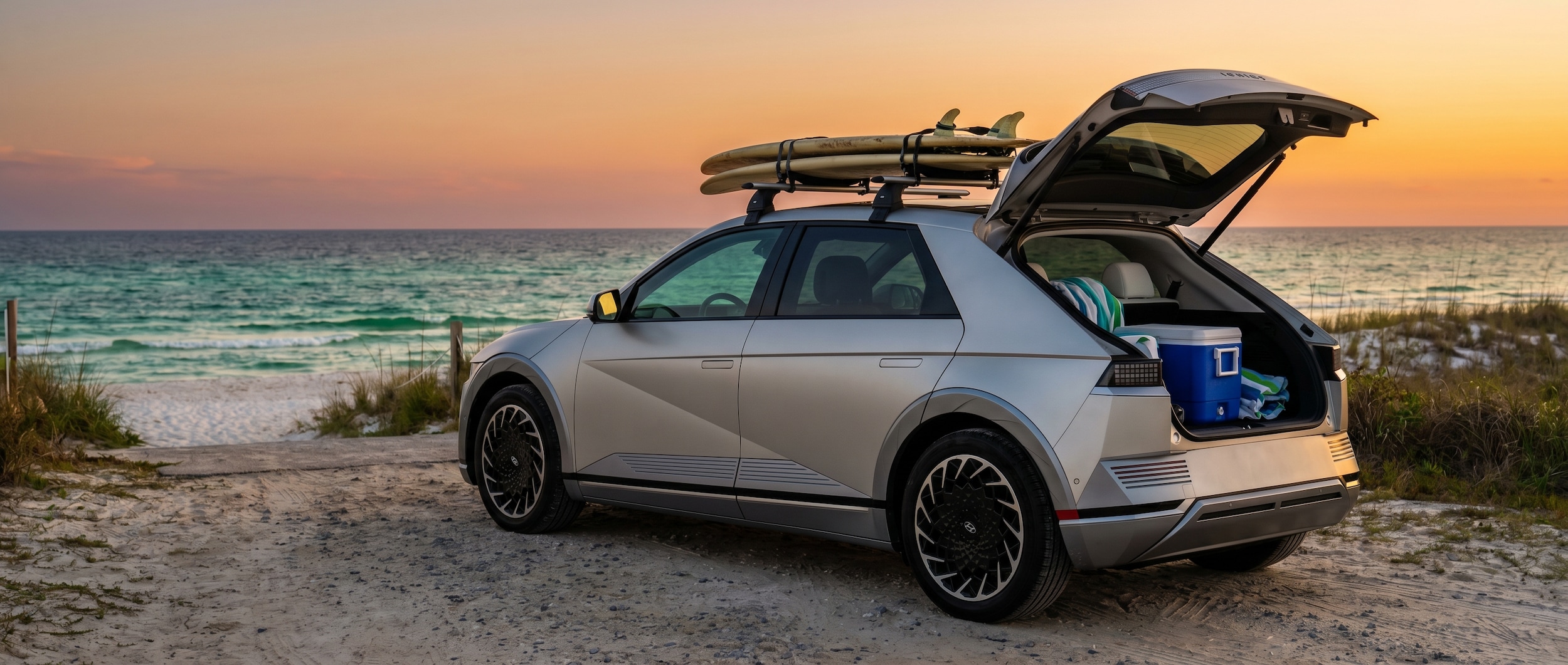 Hyundai IONIQ 5 loaded for beach trip Panama City FL