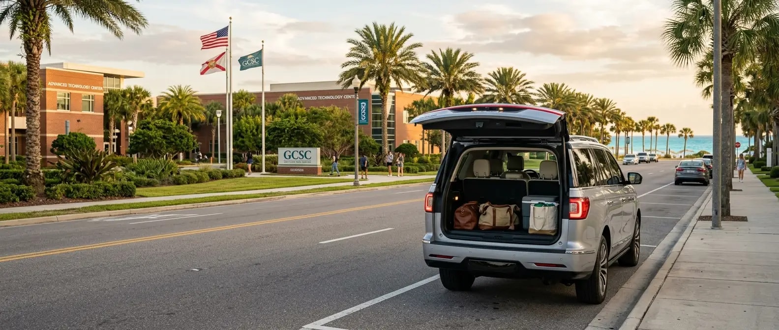 2026 Lincoln Navigator parked near Gulf Coast State College campus on US Highway 98 Panama City Florida