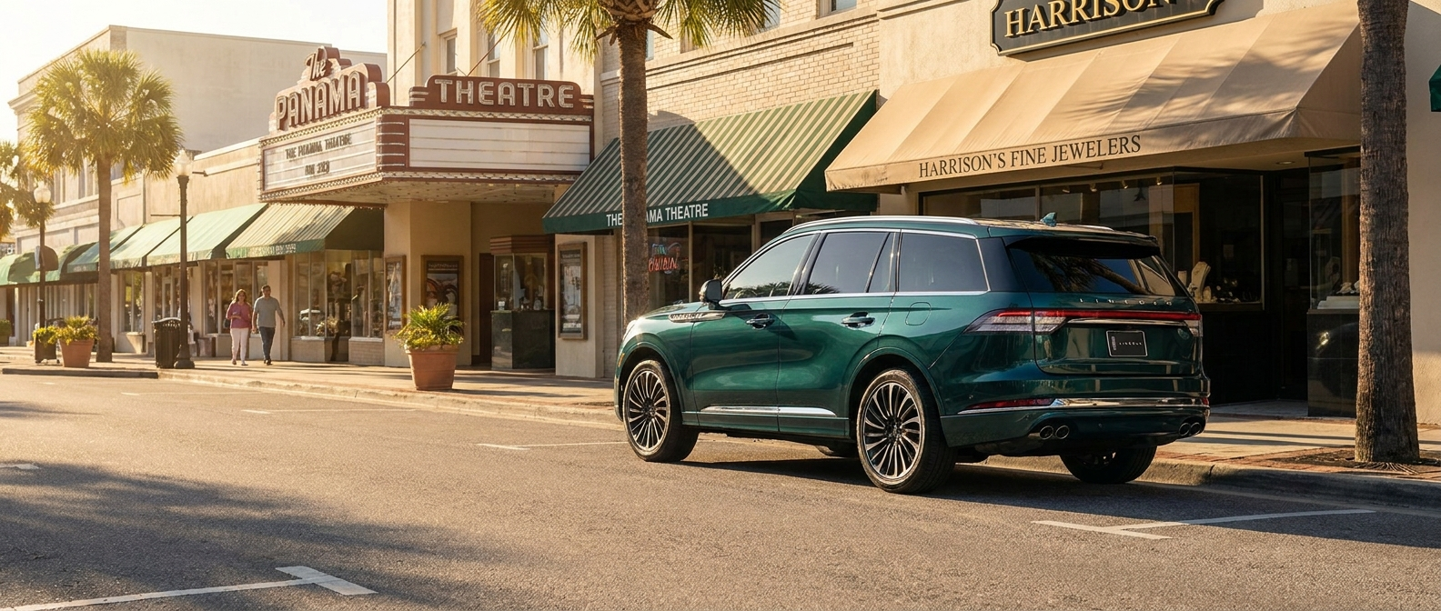 2027 Lincoln Aviator parked on Harrison Avenue in Downtown Panama City FL