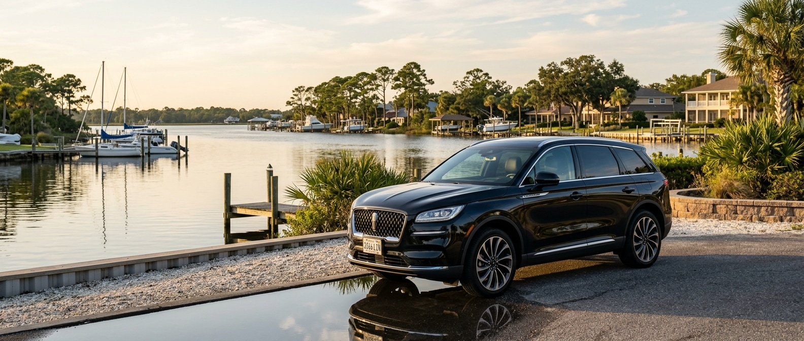 2026 Lincoln Nautilus parked near Watson Bayou waterfront in Millville, Panama City, FL