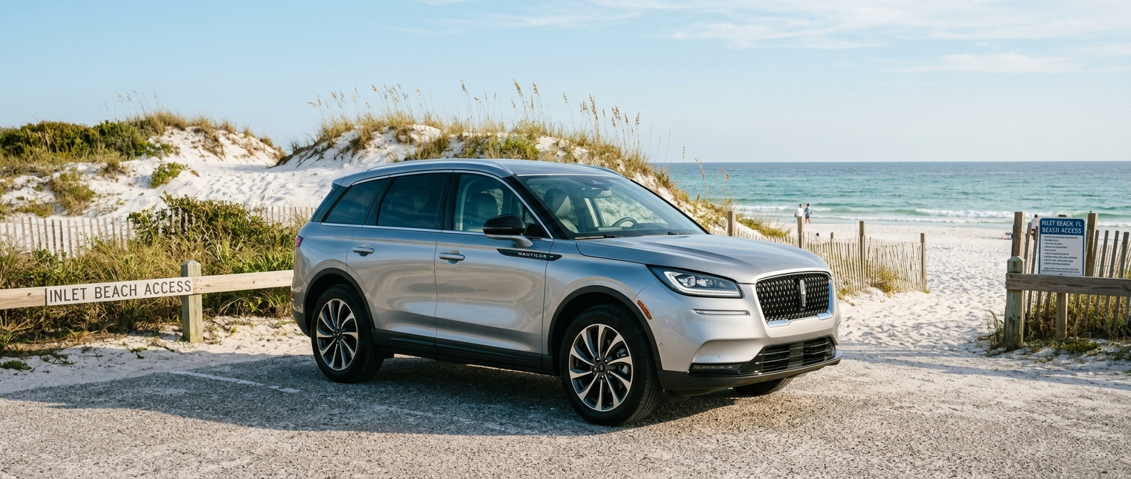 2026 Lincoln Nautilus parked near Inlet Beach 30A access, coastal Florida, late summer