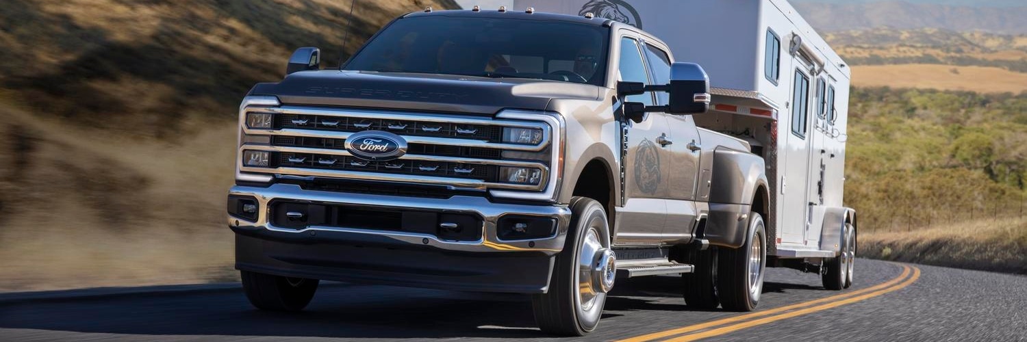 Ford F350 Truck hauling a trailer