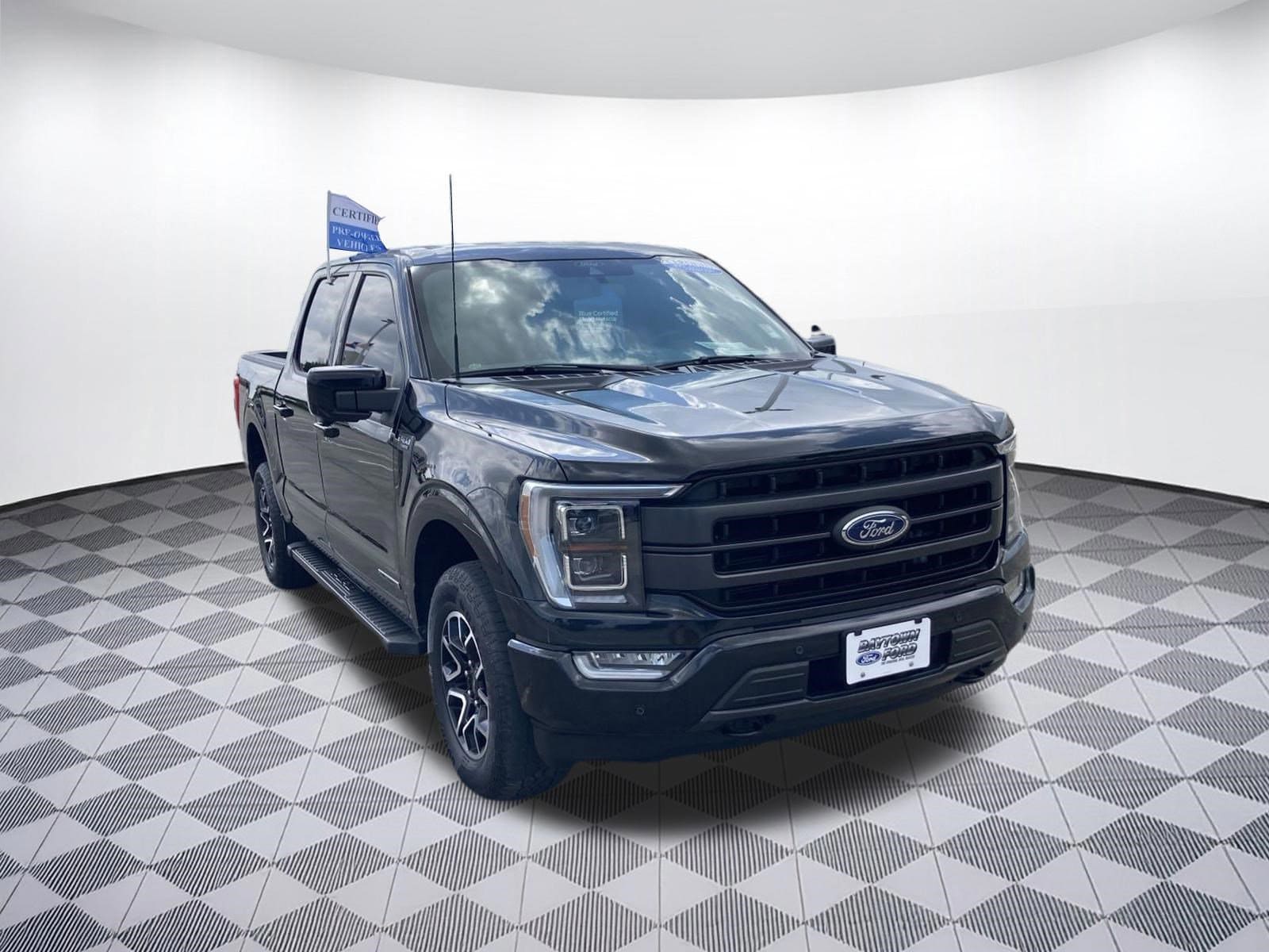 Certified 2022 Ford F-150 Lariat with VIN 1FTFW1ED2NFA90024 for sale in Baytown, TX