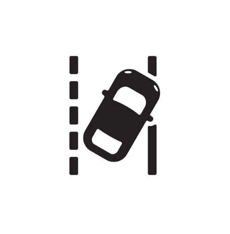 Lane departure warning system icon.