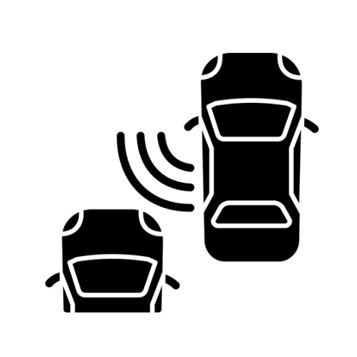 Blind spot monitoring icon.